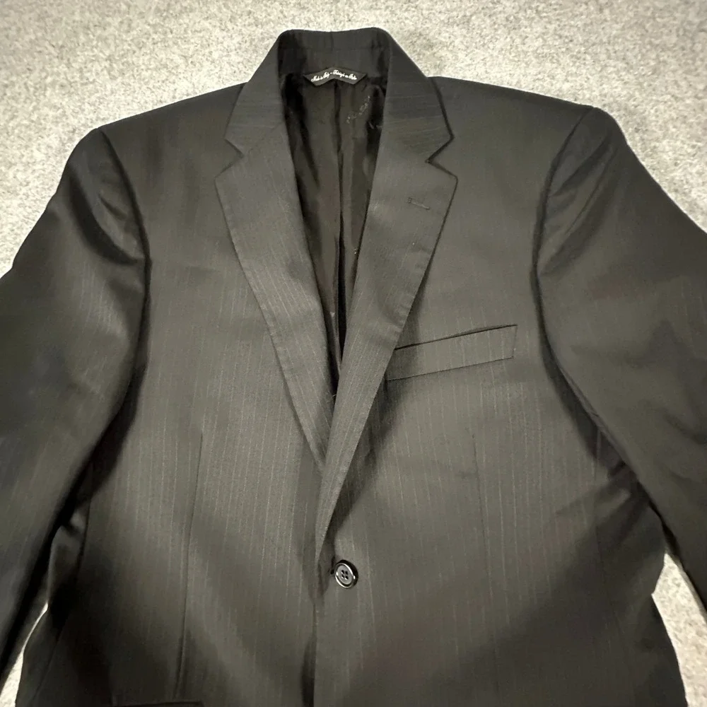 Ermenegildo Zegna Saks Fifth Avenue Blazer Mens 38 Black Wool Slim Fit